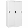 Armoire, en acier, avec portes coulissantes, avec portes, coloris gris, 90 x 40 x 180 cm, pour la chambre