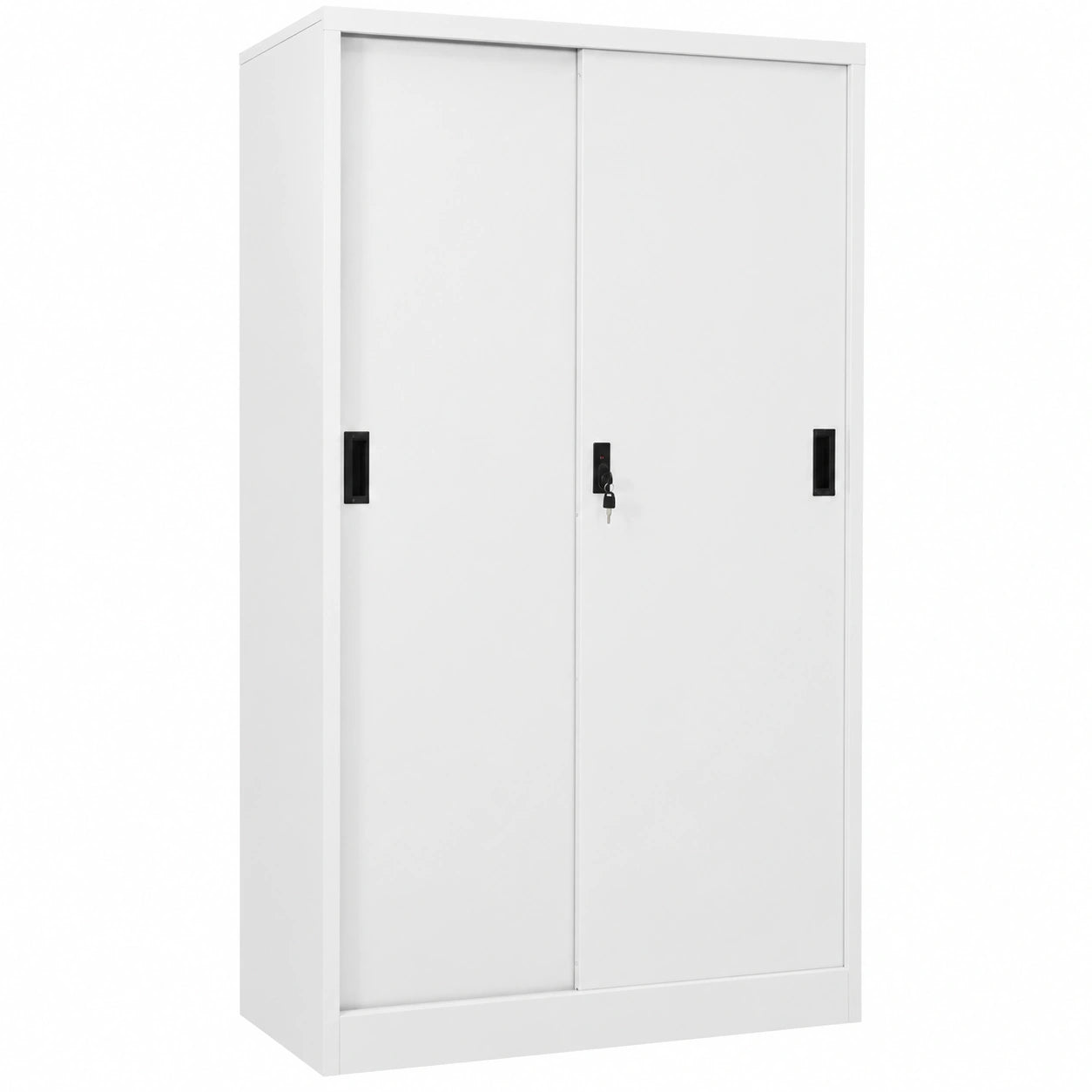 Armoire, en acier, avec portes coulissantes, avec portes, coloris gris, 90 x 40 x 180 cm, pour la chambre