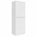Armoire, avec rangement, avec portes, coloris blanc, 74 x 191,5 cm, pour la chambre