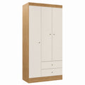 Armoire, avec tiroirs, avec portes, en chêne, coloris blanc, pour la chambre