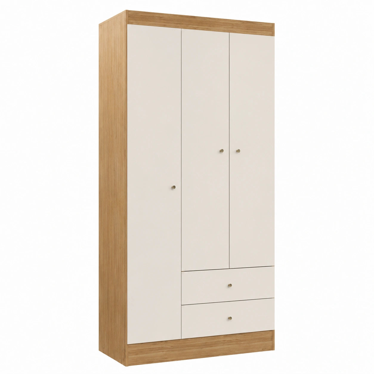 Armoire, avec tiroirs, avec portes, en chêne, coloris blanc, pour la chambre