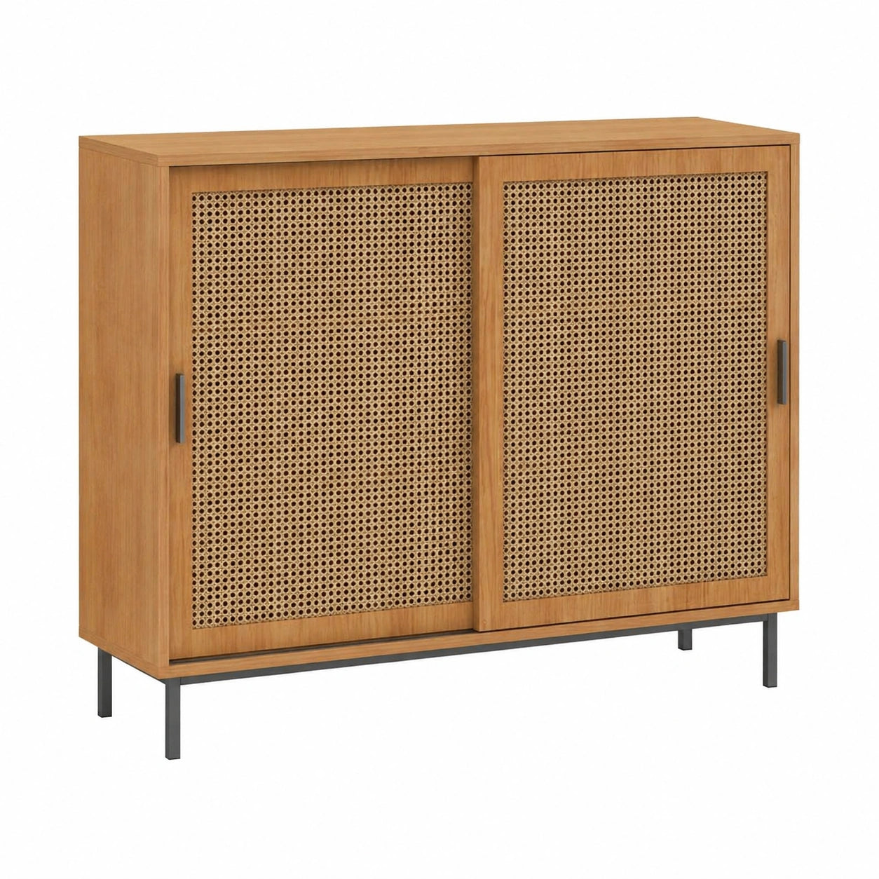 Armoire, en noyer et résine tressée, avec portes coulissantes, avec portes, pour la chambre