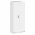 Armoire, avec rangement, avec portes, coloris blanc, 180 x 74 x 35 cm, pour la chambre