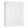 Armoire, avec portes, coloris blanc, 160 x 177 x 52 cm, pour la chambre
