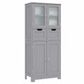 Armoire, réglable, avec rangement, avec tiroirs, coloris gris, 60 x 30 x 128 cm, pour la chambre