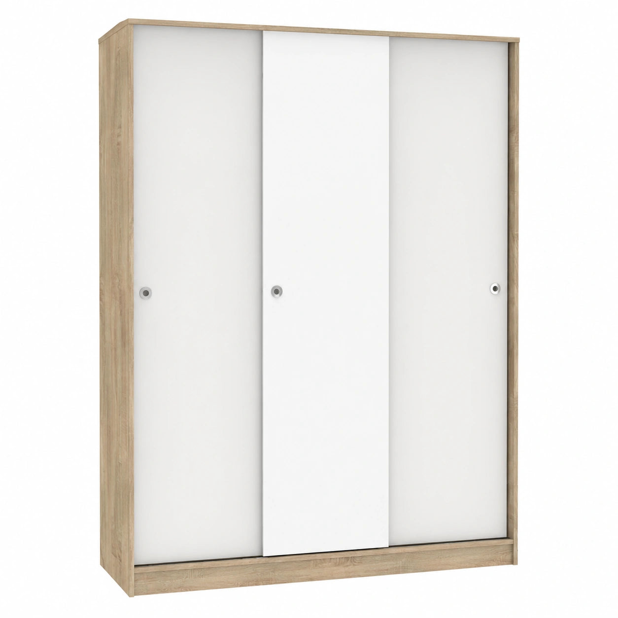 Armoire, avec portes coulissantes, avec portes, coloris blanc, pour la chambre
