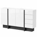 Armoire, avec rangement, avec tiroirs, avec portes, coloris blanc, pour la chambre