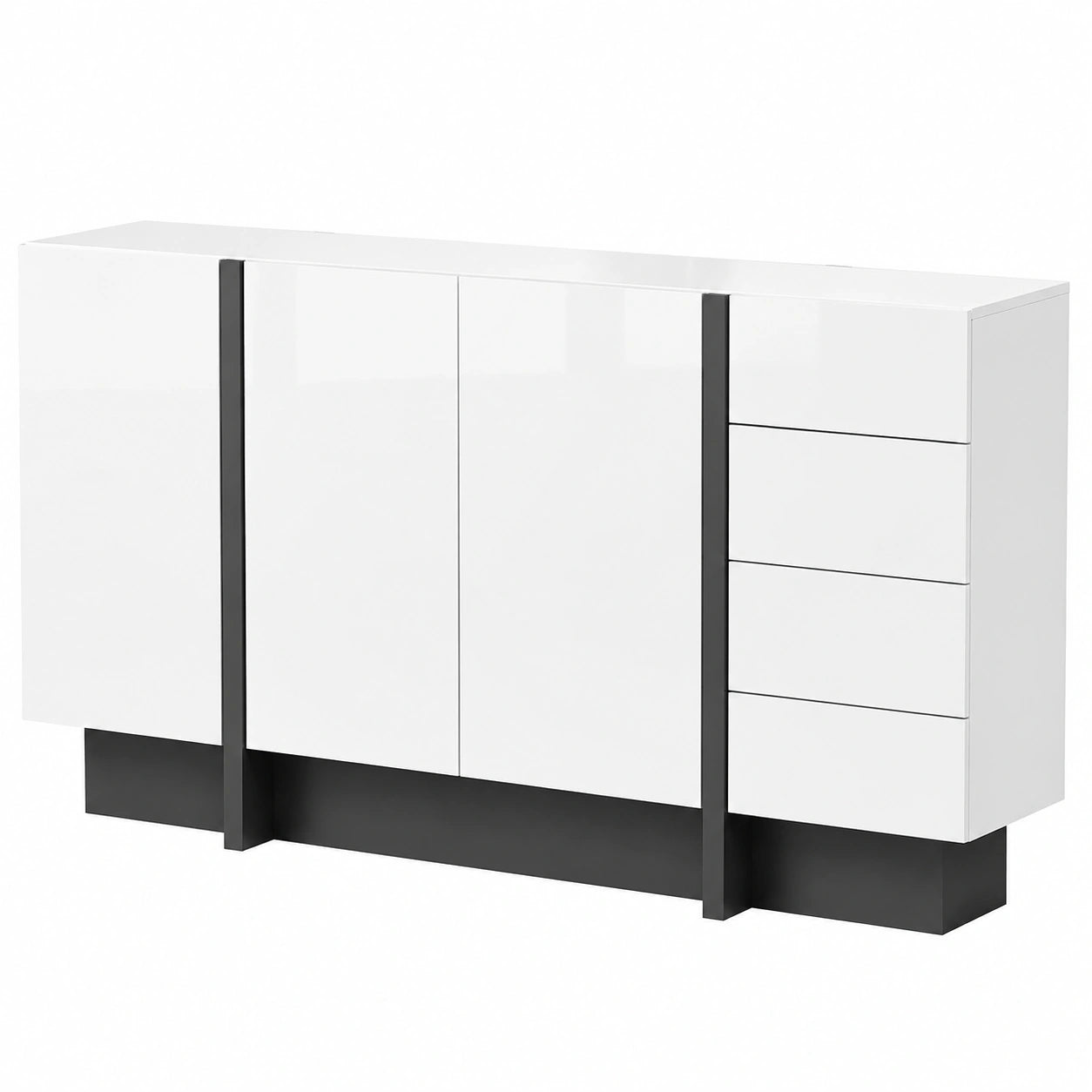 Armoire, avec rangement, avec tiroirs, avec portes, coloris blanc, pour la chambre