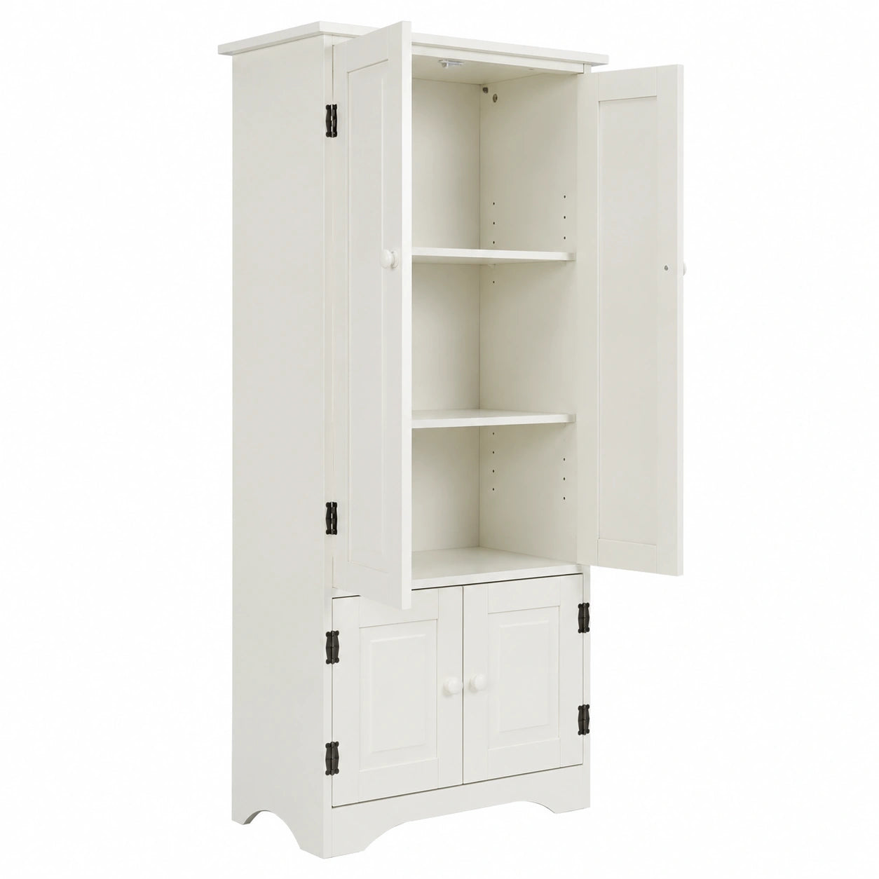 Armoire, réglable, avec rangement, avec étagères, en panneaux de bois, 58,5 x 31,5 x 123 cm, coloris blanc, pour la chambre
