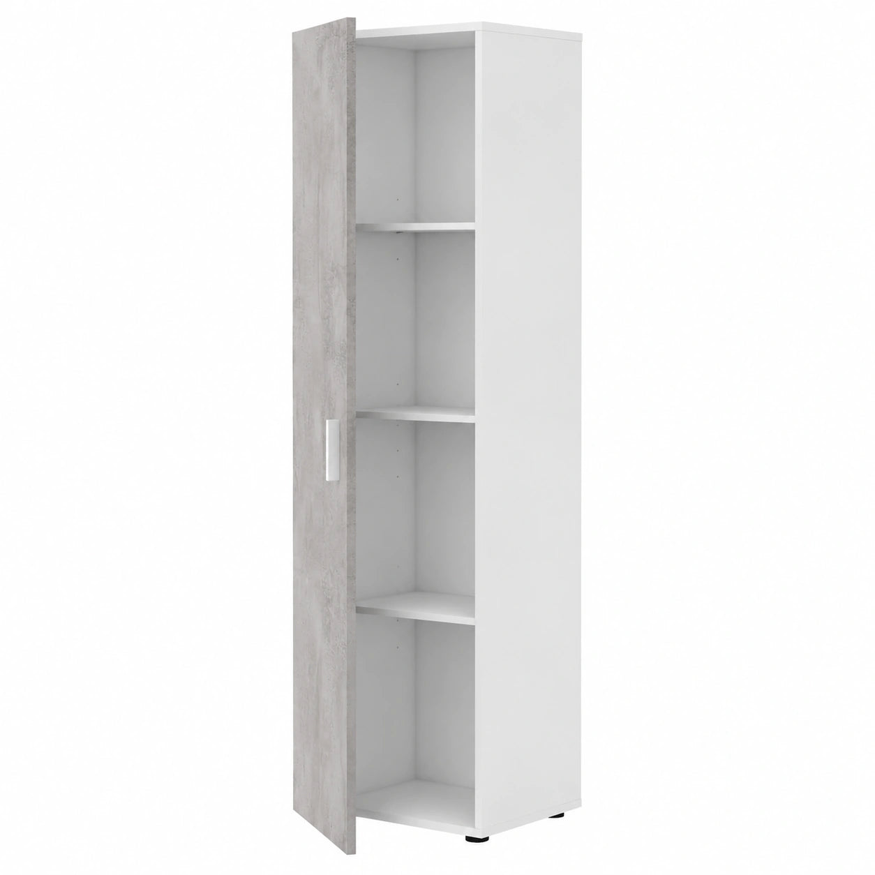 Armoire, avec rangement, avec étagères, avec portes, coloris blanc et gris, 182 x 41 x 37 cm, pour la chambre