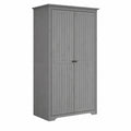 Armoire, en métal, avec rangement, avec portes coulissantes, avec portes, coloris gris, 99 x 53,5 x 173 cm, pour la chambre