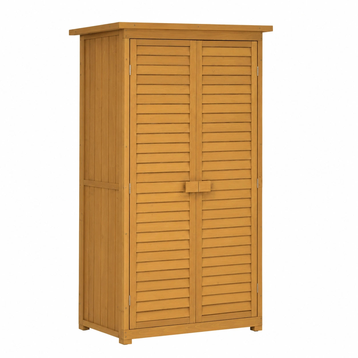 Abri de jardin, avec étagères, avec portes, 87 x 47 x 160 cm, coloris naturel, pour le jardin