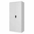 Armoire, avec rangement, avec portes, en acier, coloris gris, 180 x 80 x 40 cm, pour la chambre
